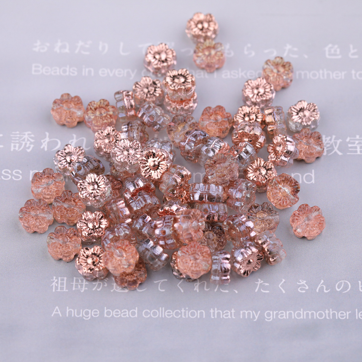 2025 nueva cuenta de vidrio checo preciosa flor hawaiana de vidrio 6mm aproximadamente 100 piezas accesorios de bricolaje