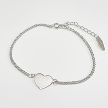 范智乔 韩国韩版潮流时尚925纯银爱心侧身链极简手链手饰