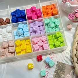 小号亚克力烤漆奶酪方块直孔串珠diy手机链钥匙扣材料饰品配件