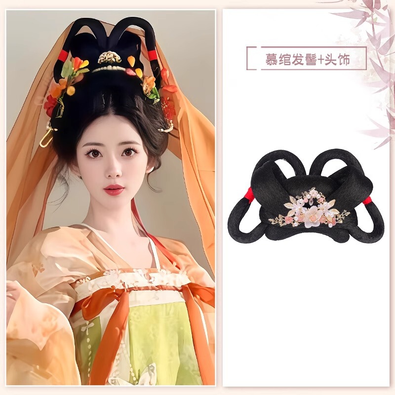 古风假发包汉服假发头饰发髻盘发古装一体发饰女日常唐风发包垫发|undefined
