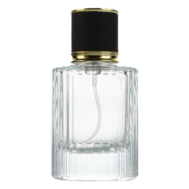 En stock boca de tornillo botella de perfume a rayas de alto grado 30ml50ml barra vertical prensa cilíndrica spray sub-botella de incienso sin fuego