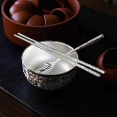 百福銀碗三件套銀勺銀筷子五福臨門送禮碗筷套餐鍍銀百福銀碗禮品