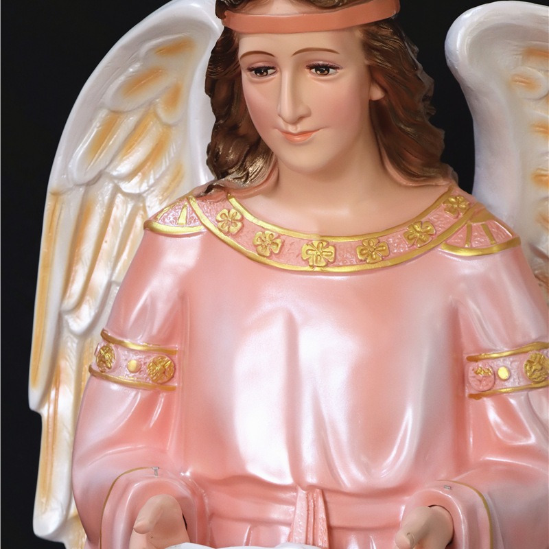 160cm Ángel Piscina Ornamento Mirando Estatuas de vidrio FRP Decoración de la Iglesia