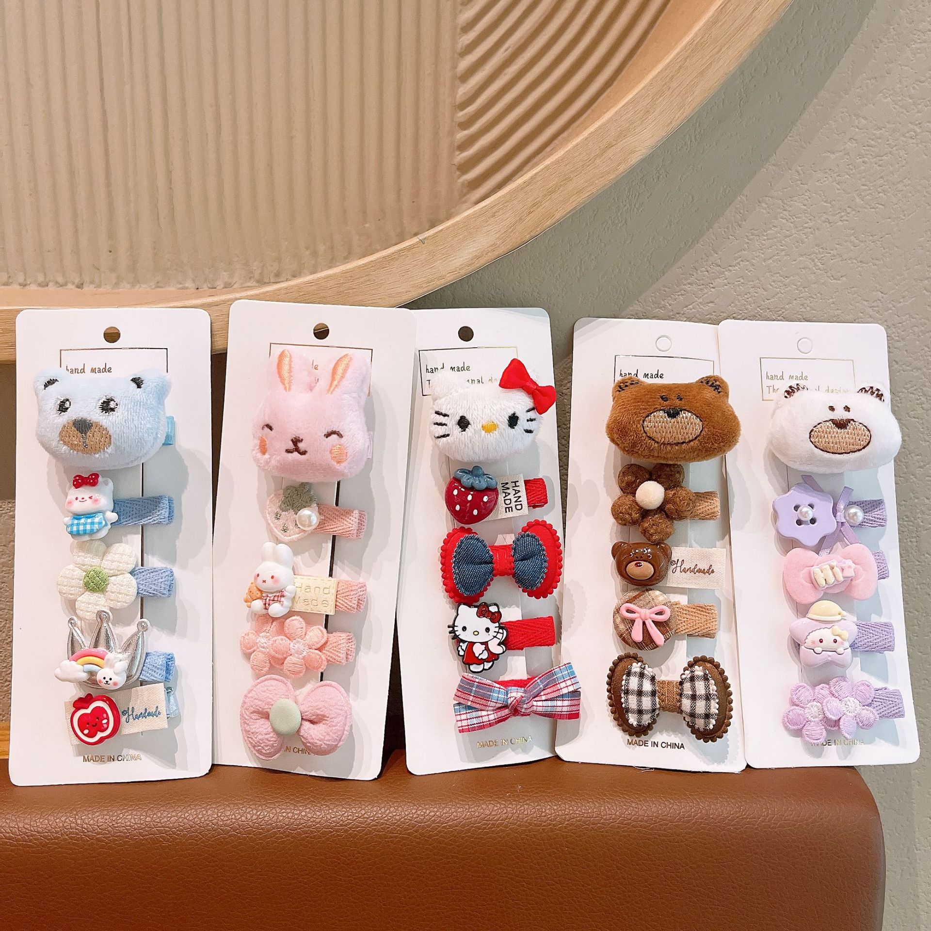 2025 nuevo dulce rosa línea clips para el cabello de los niños flancos frises clips para el cabello rotos chicas lindas clips para el cabello de fresa coreana