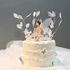 Net Red Little Fairy Dancing Ballet Girl Fairy Fairy Cake Decoration Swing Angel Feather Baking Plug -in