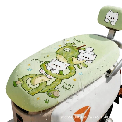 Electric Vehicle Seat Cover, Battery Car Seat Cushion Cover, Suitable for Yadea, Aima, and Tailg, Waterproof, Sun-Proof, Heat-Insulating, Universal for All Seasons (Electric car cushion) - electric-vehicle-leather-seat-cushion-cover-green