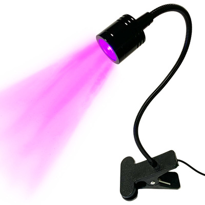 LED夜市摆摊灯货源 手机维修3W绿油UV胶固化紫光灯 USB软管夹子灯