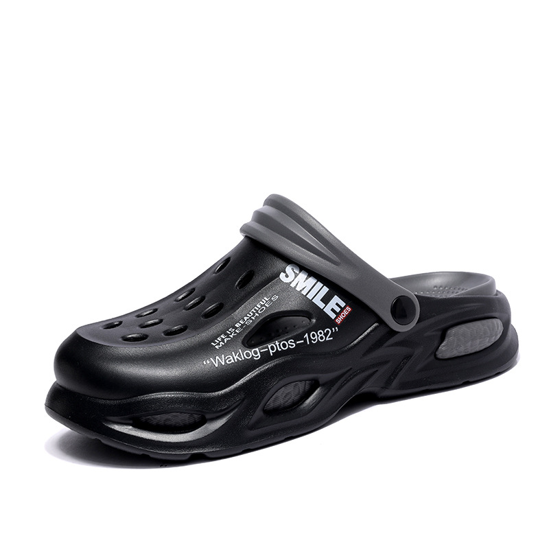 Zapatos con agujeros para hombres, ropa exterior de verano, sandalias deportivas de aumento de suela gruesa, antideslizante, casual, pareja en casa, zapatillas de mierda