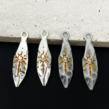 跨境热销复古许愿石项链男士个性潮流配件合金diy饰品项链挂件