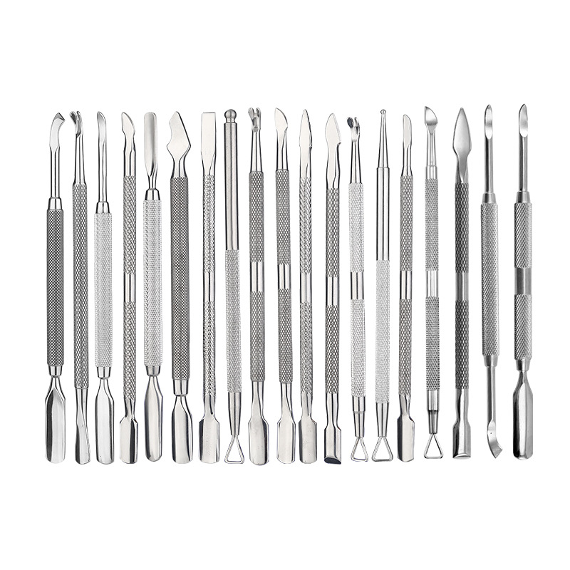 exfoliating double-sided manicure tools set stainless steel for…