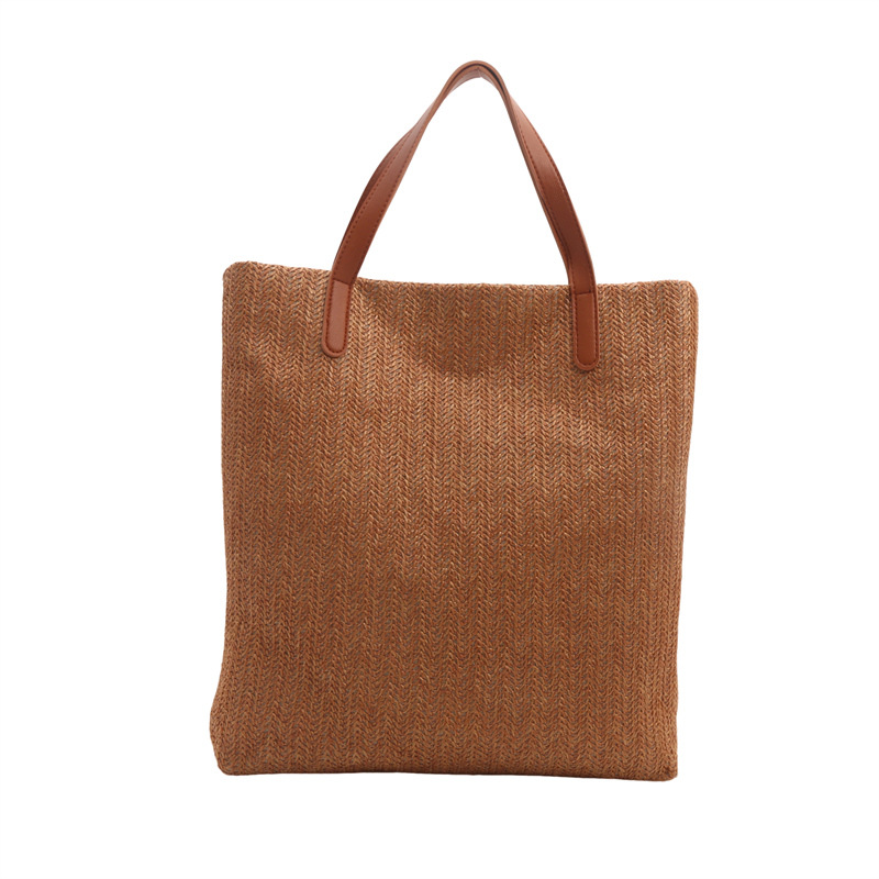 Bolsa de tejido para mujeres este nuevo verano ins simple bolsa de paja de viaje diario bolsa roja