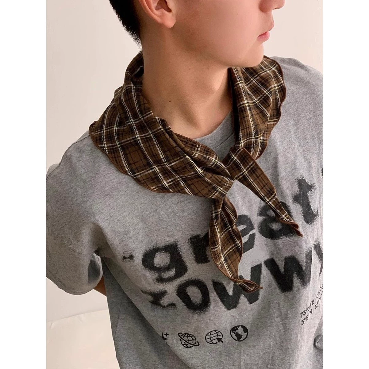 Japanese universal scarf for men and women, keep warm neckerchief for traveling, Korean style