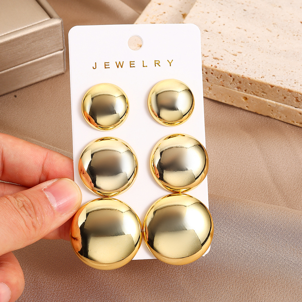 16g Weight Steel needle Ear Needle Material Ear Studs Classification 1 Set Quantity Daily Occasion CCB Material Geometric, Heart Shape Pattern All Seasons Season Women's Gender Plating Design Simple Style Style 1 Set Simple Style Geometric Heart Shape Plating CCB Ear Studs 9