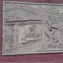 GRC水泥构件线条外墙新疆人物房子雕塑装饰景观广场孔子教学浮雕