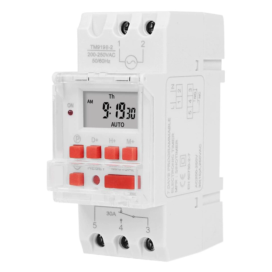 TM919B таймер переключатель контроллер времени автоматический цикл переключатель времени выход Встроенный аккумулятор 30А