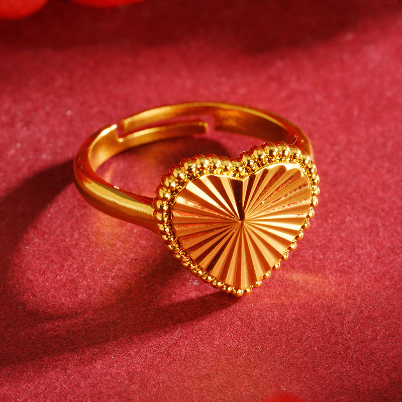 Vietnam Sha Jin amor anillo vivo corazón de melocotón flores de alto nivel con un pequeño libro rojo con el mismo diseño de diseño de fábrica