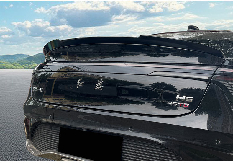 Suitable for Hongqi H6 Car Rear Wing Universal Blade Sports Carbon Fiber Pattern Punch-Free Compliant New Fixed Wing