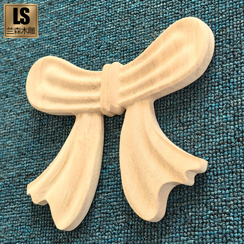 東陽の木彫りのヨーロッパ式の実木の彫刻のレリーフのパッチのフランス式の復古の蝶結びの彫刻の木片の背景の壁の花|undefined