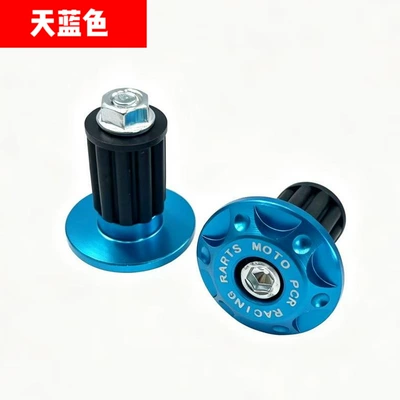 Motorcycle handlebar end cap: Motosiklet ləvazimatları və aksesuarları - sky-blue