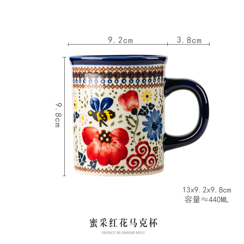 波兰陶瓷马克杯家用亚马逊情侣杯咖啡杯水杯早餐杯茶杯杯子咖啡杯|undefined