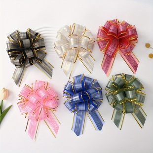Cross-border Hot Sale Large Bark Pattern Ball Flower Christmas Decoration Hand Pull Flower Ball Valentine's Day Wedding Dress Ball Pull Flower
