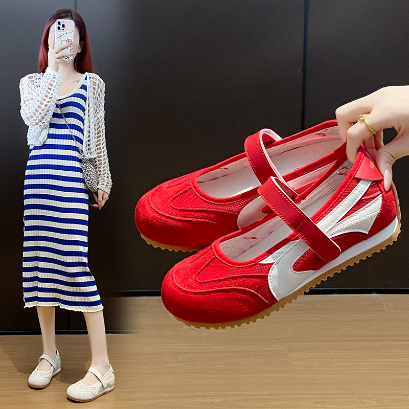 2025 New Summer Women's White Shoes Korean Style Ins Moral Training Shoes Casual Sports Versatile Lazy Shoes Bn2001