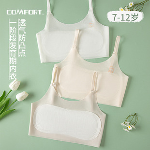 Girls' Intimates First Stage 7-12 Years Old Development Period Kidsren's Mesh Breathable Anti-bulge Girl's Inner Vest for Women