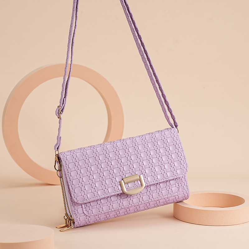 Nuevo tipo de bolso de mujer, bolso de hombro de moda coreana, bolso de teléfono móvil de doble cremallera de gran capacidad, suministro transfronterizo