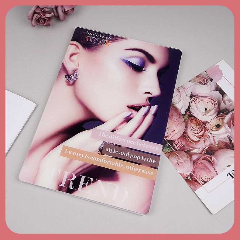 Tablero de exhibición de tarjeta de color de uñas de moda acabado manicura lentejuelas tablero de exhibición de tarjeta de color caramelo