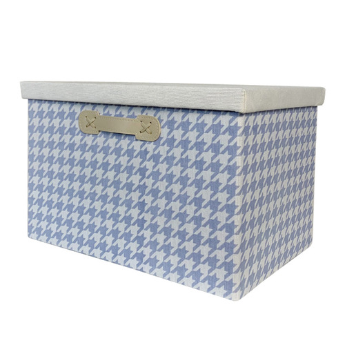 BB4C wholesale wardrobe storage houndstooth folding box with lid large clothing wardrobe underwear organization