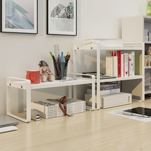 适用桌面简易书架办公室多层整理架大师设计经济型书桌上网红书柜