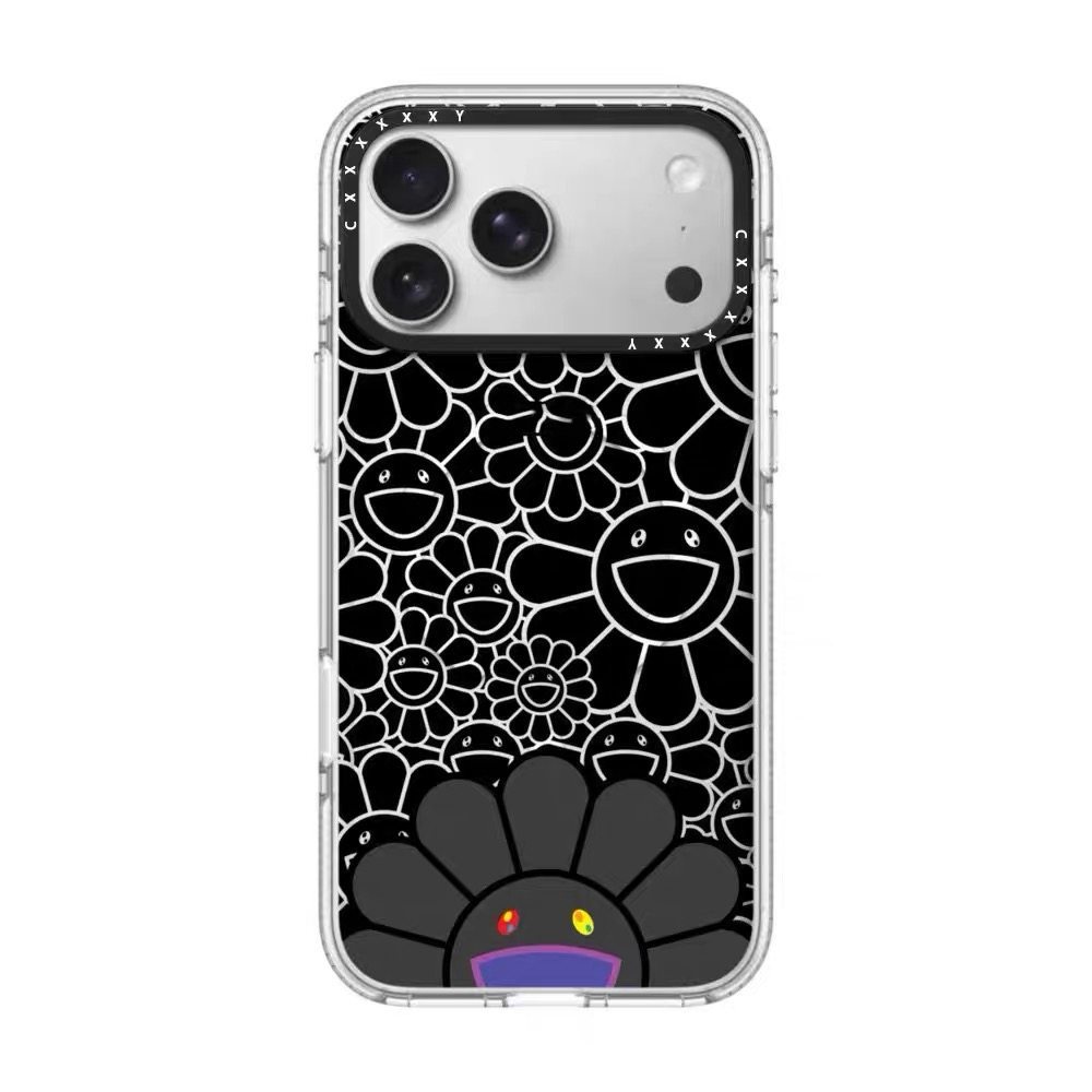 Black probe sunflower - transparent white frame