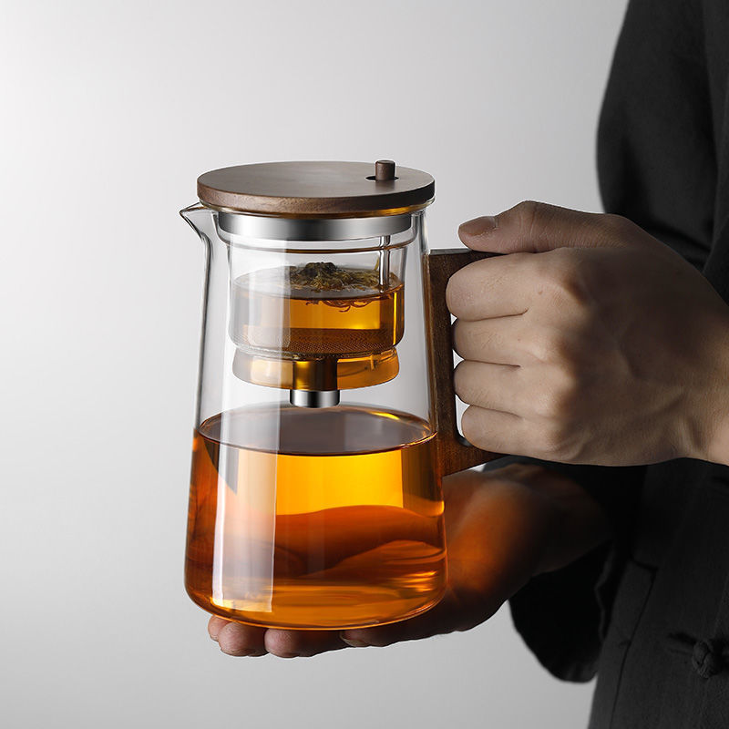 tetera de alta sensación china de alto silicio de vidrio de silicio separador de té de agua de una sola taza de evaporación de silicio taza de separación