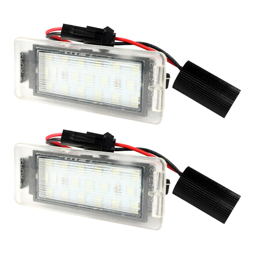 10-14 license plate lights, 18 LEDs, suitable for Opel Corsa, white light, black frame, 2 pieces per set, drop shipping available for cross-border sales