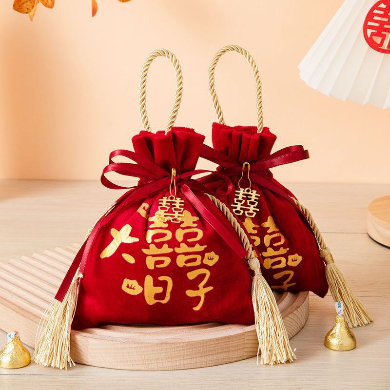 Bolsa de dulces de la boda embalaje de la boda compañero de mano bolsa de regalo azúcar luna llena de dulces bolsa de cordón bolsa de dulces de la boda