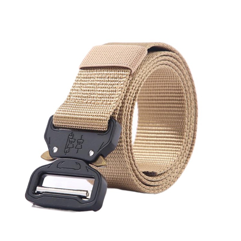 Hombres Cobra cinturón táctico al aire libre nylon al aire libre hebilla automática cinturón trajes lona Fuerzas Especiales Pantalones