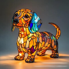 越境新型犬シリーズ芸術動物LED小夜灯樹脂像創意デスクトップ置物ベッドサイド置物