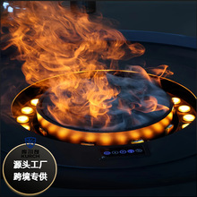 源工厂欧式雾化壁炉装饰嵌入式圆形仿真火焰装饰篝火炉电子壁炉