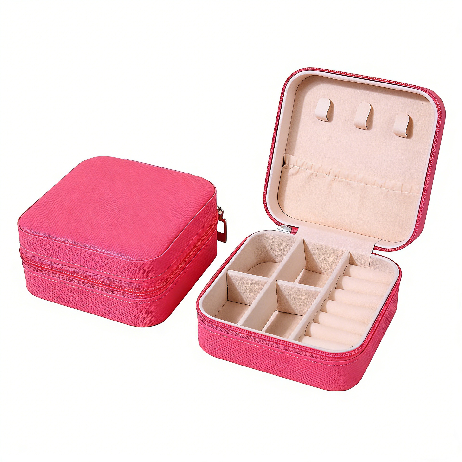 Boutique de explosión transfronteriza caja de almacenamiento de joyería ecológica collar anillo caja de almacenamiento caja de joyería portátil con espejo