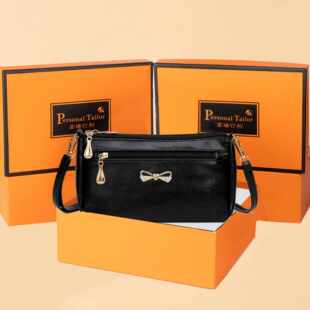(Wholesale), trend solid color polyurethane bag strap, one-shoulder bag with bow, small bag, genuine leather