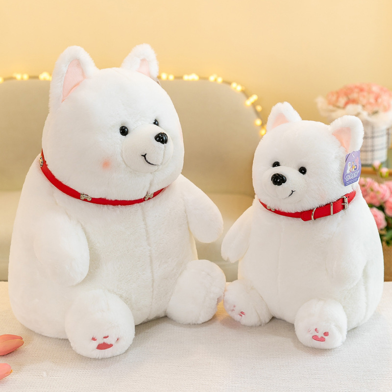 小白狗狗玩偶毛絨玩具抓機布娃娃抓機公仔兒童生日禮物耶耶犬