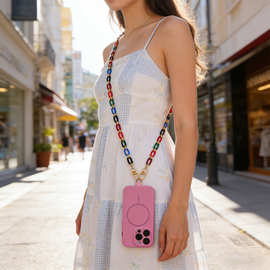 新款亚克力八字扣手机链diy手机壳挂绳手包包挂饰挂件斜跨肩带链