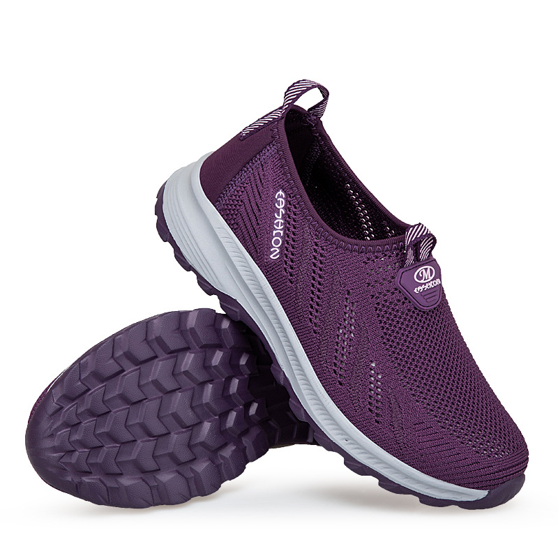 Comfortable Walking Shoes For Seniors Breathable Mesh Mom Sneakers_voghion.com