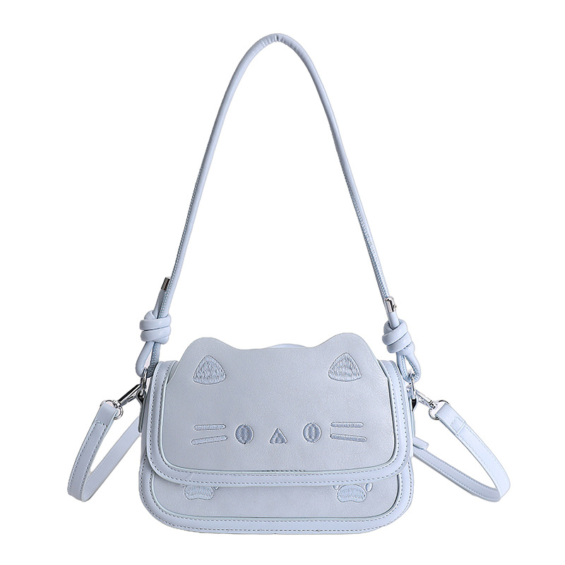 Coreano lindo gato de dibujos animados bolso de mano mujer 2026 nuevo nicho estilo universitario lindo bolso de hombro pequeño image 9