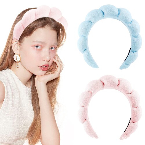 Amazon Cross-border Braided Sponge Hairband Wholesale High-end Towel Fabric for Women Face Washing High Crown Headband