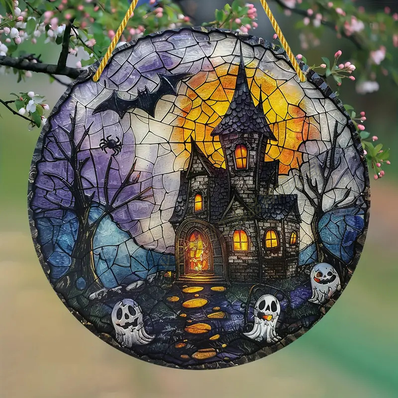 Transfronterizo serie de Halloween acrílico captador de sol artesanía decoración creativa colgante acrílico disco