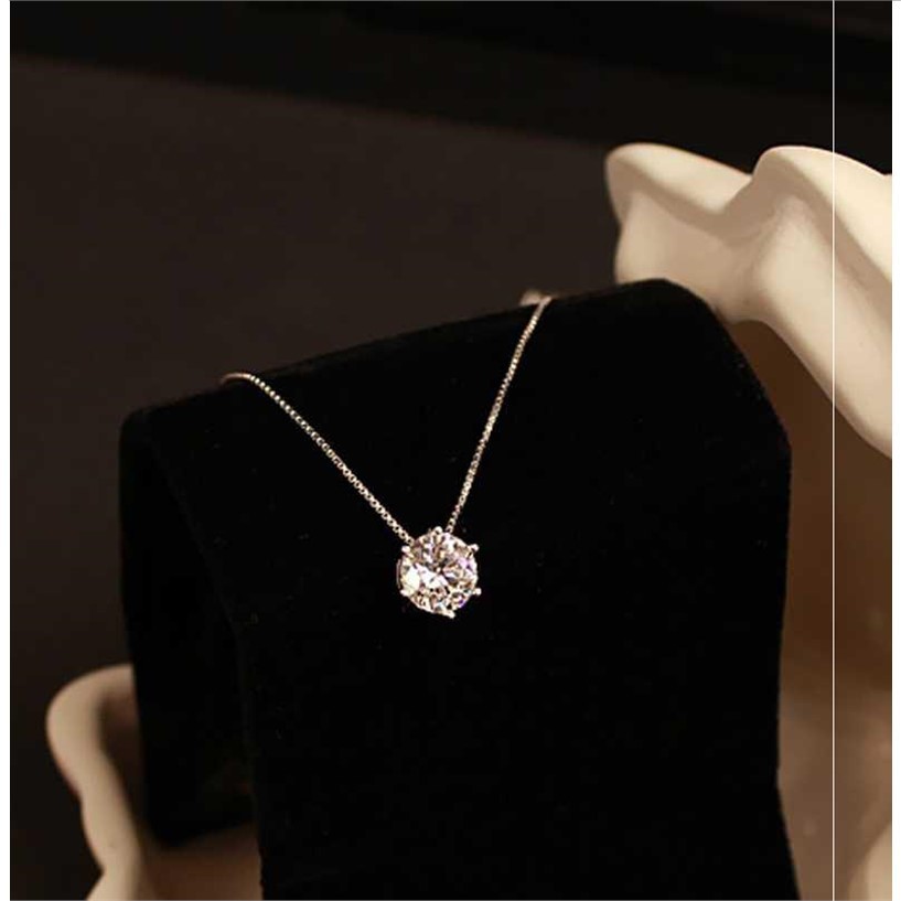 same Style Single Diamond Necklace, Women's Collarbone Chain, Korean Version, Popular Among Students,_voghion.com