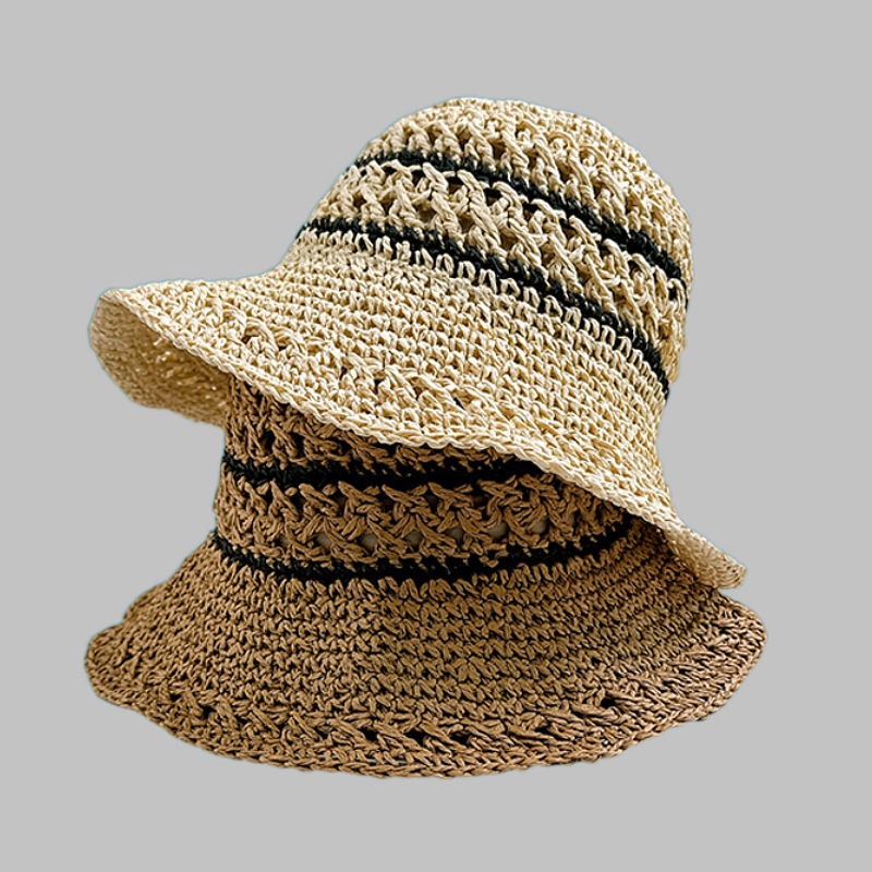 Holiday, Travel Occasion Women's Casual Style Vacation Solid Color Big Eaves Shearling Hat Straw Hat