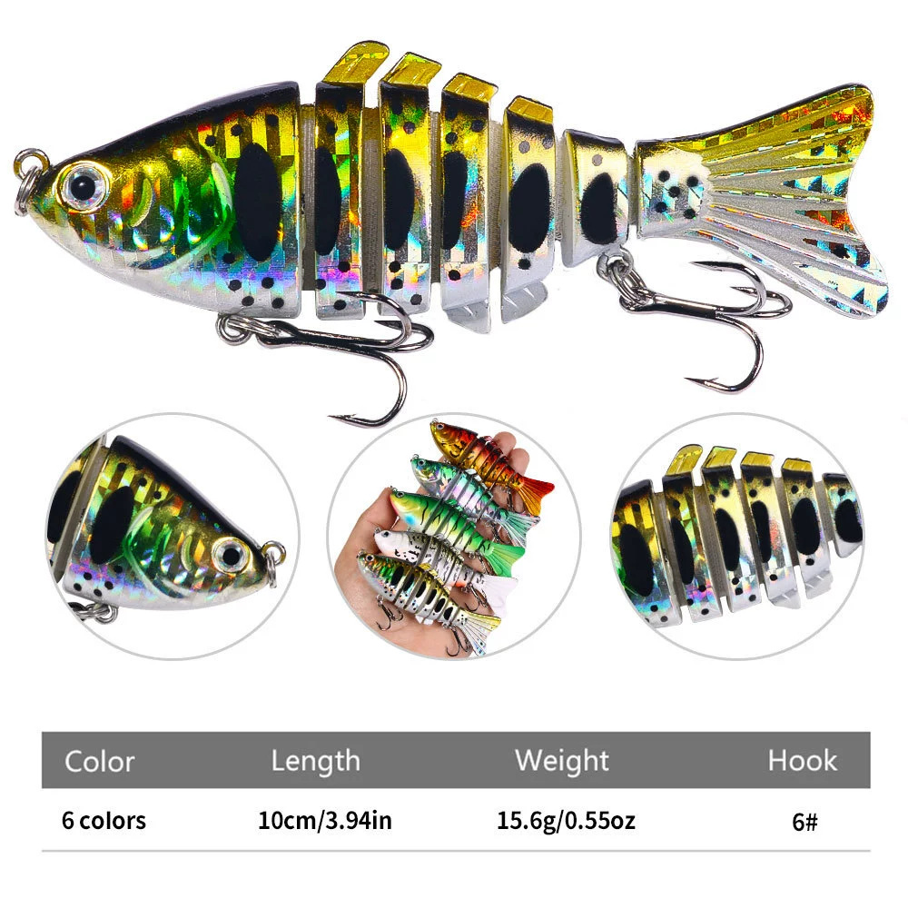 Luya fishing bait 15g simulated multi-section fishing fake bait far-swimming layer sea fishing hard bait foreign trade fishing gear set wholesale