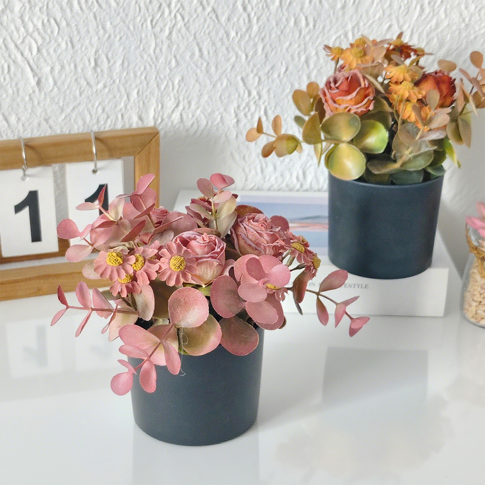 Burbuja rosa camomilla bonsai pequeña decoración de sala de estar fresca tela de seda transfronteriza amazónica flor eterna yugari